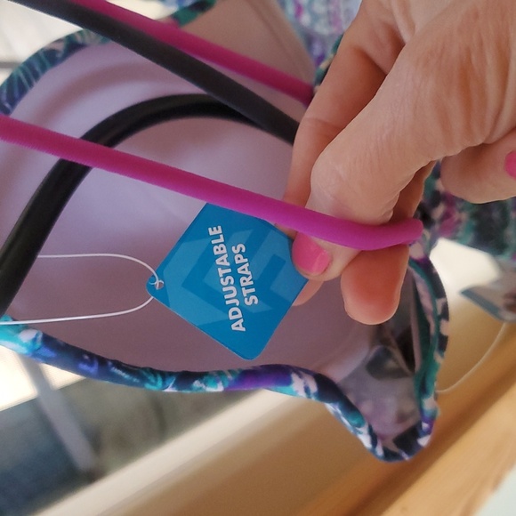 Free Country Blue and Purple Sz. L Swimtop NWT - Picture 4 of 12